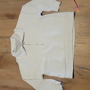 Calia Light Gray Plus XXL Quarter Zip Jacket. Thick Jacket Sweatshirt